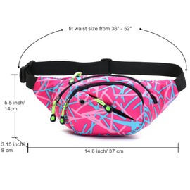 80s 90s Fanny Pack for Women Men Retro Cool Design Crossbody Bag Adjustable Belt Bum Chest Waist Bag Hip Pouch for Running Hiking Beach Travel Concert, Black, One Size, Pink
