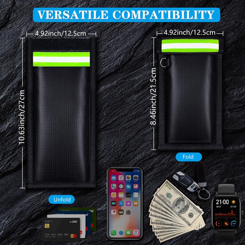 Faraday Bags for Phones and Car Keys (2 Pack), Military