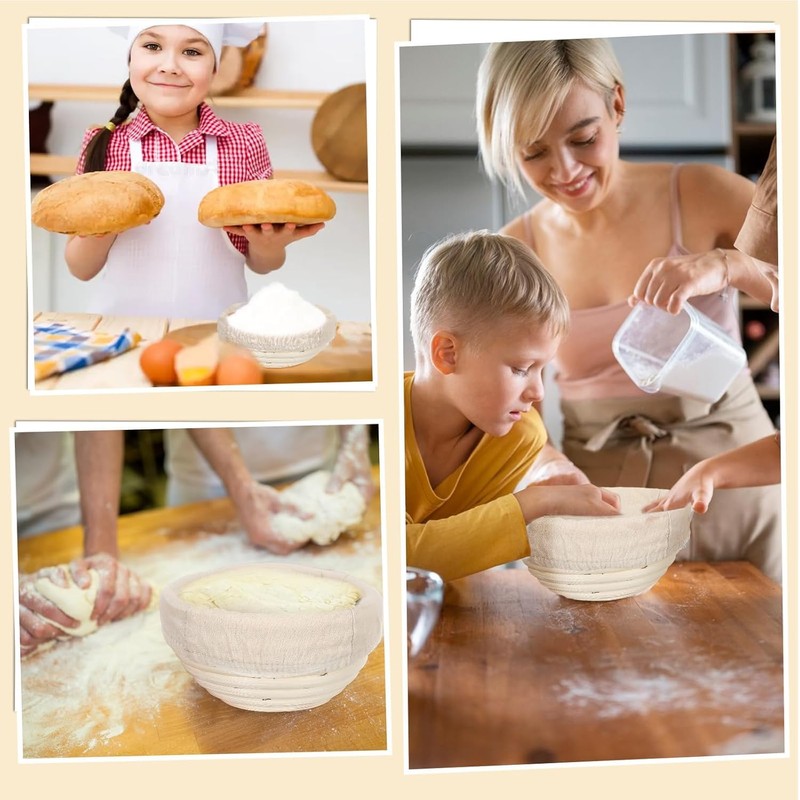 Bread Proofing Basket Liner Cloth, 6Piece 3 Sizes Round and