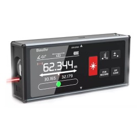 Bauihr Telémetro Láser Bilateral, Medidor Laser de Distancia 120m, Medición de Distancia/ Área/ Volumen/ Pitagórico/ Ángulo, Con Pantalla LCD Retroiluminada Giratoria, Recargable USB, Diseño Magnético
