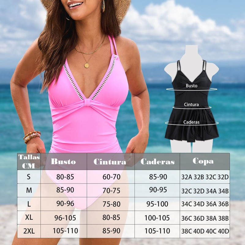 Cloeey Future Traje de Baño para Mujer, Estilo Completo (MX/US,