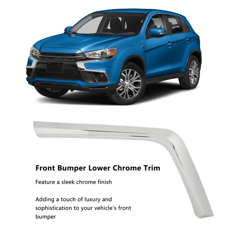 Front Bumper Lower Chrome Trim ABS Side Molding Strips Replacement