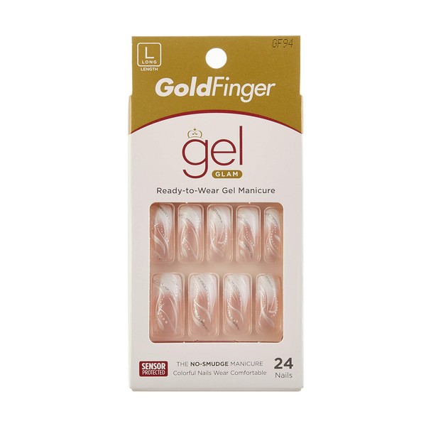 KISS Gold Finger Gel Glam Ready to Wear Gel Manicure Long Nails (GF94)