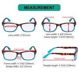 Eyekepper Classic Vintage Style Reading Glasses Tortoise/Blue +1.75