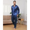TeJoyce Mens Silk Pyjamas Set Satin Pyjamas for Men Long