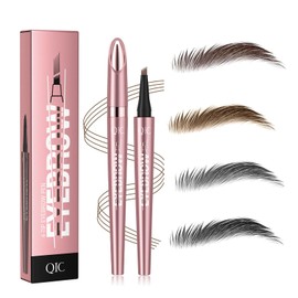 Magic Eyebrow Pencil, Eyebrow Pen Pen 3D Waterproof Eyebrow Pencil Dark Brown, 4-Tip Brow Pencil Eyebrow Tint for Makeup (1, 02-Dark Brown)