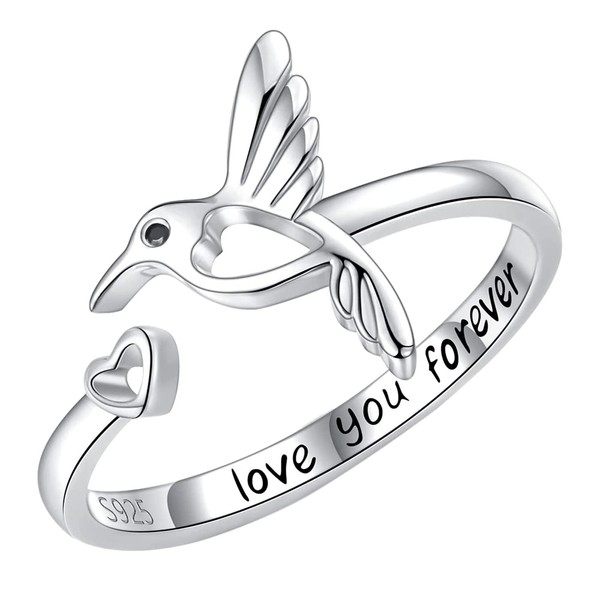 Dishowme Elephant Bird Sunflower Ring Crystal Daisy Ring Flower Ankle Adjustable I Love You Forever Finger Jewellery for Women and Girls, Metal