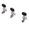 6 Pcs Guitar Tuning Pegs 3L3R Metal Body Black Wood