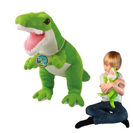 EcoBuddiez - T-Rex from Deluxebase. Large 13.5 inch Soft Dinosaur Toy Made from Recycled Plastic Bottles. Eco-Friendly Cuddly Gift for Kids and Cute Animal Soft Toy for Toddlers.
