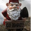 Grumps Traditional Garden Gnome with Red Hat Holding Sign Saying