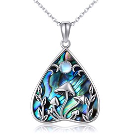 CUPENDA Mushroom Necklace Sterling Silver Triple Moon Goddess Ouija Board Pendant Magical Mushroom Jewelry Gifts for Women