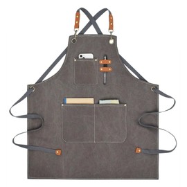 Nanxson Chef Apron Cross Back Work Apron with Tool Pockets Adjustable Shop Apron for Men Women