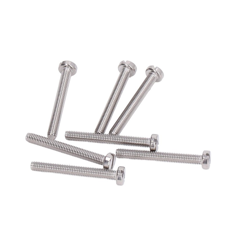 50Pcs Cheese Head Slot Screw A2-70 Stainless Steel, Flat Smooth