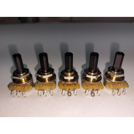 Unbranded 1 Meg Ohm Linear Taper Potentiometer ,1/4 Inch D shaft, Lot of five (5)