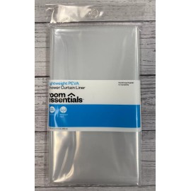 Room Essentials Lightweight PEVA Shower Curtain Liner Clear 70in X 71in New*