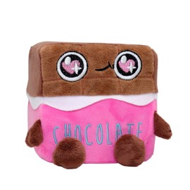 Cubeez Plush Choc 10cm – Stackable Squishy Memory Foam Soft Toy, Fun Collectible with Quirky Characters, Collect All 12 for Stacks of Fun, 10x10x10cm, Suitable from Birth, Brown