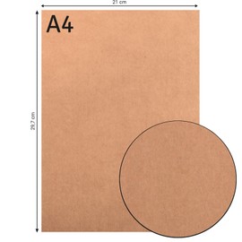 Vaessen Creative Florence Cardstock Kraft Paper A4 300 g, 20 Sheets for Card Making, Birthday Cards, Wedding Cards, Invitations and Scrapbooking, Kraft Brown