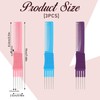 3 Pack Lift Teasing Combs with Metal Prong Salon Teasing