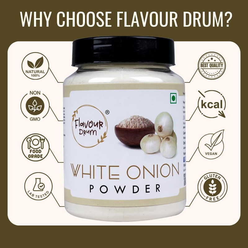Flavour Drum White Onion Powder, 200 g