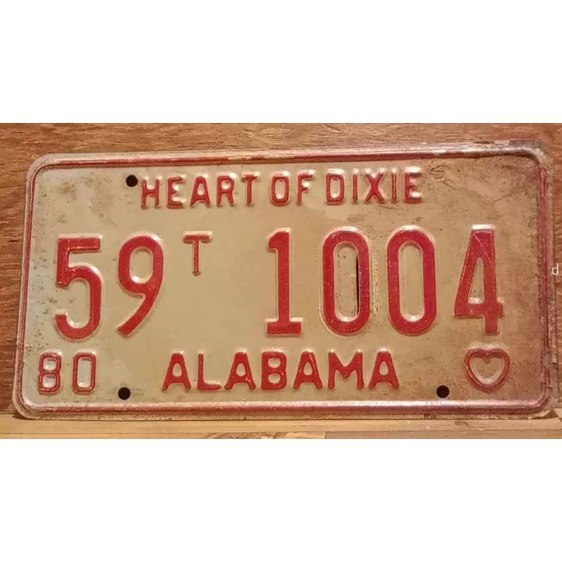 Vintage 1980 ALABAMA License Plate Antique Car Tag