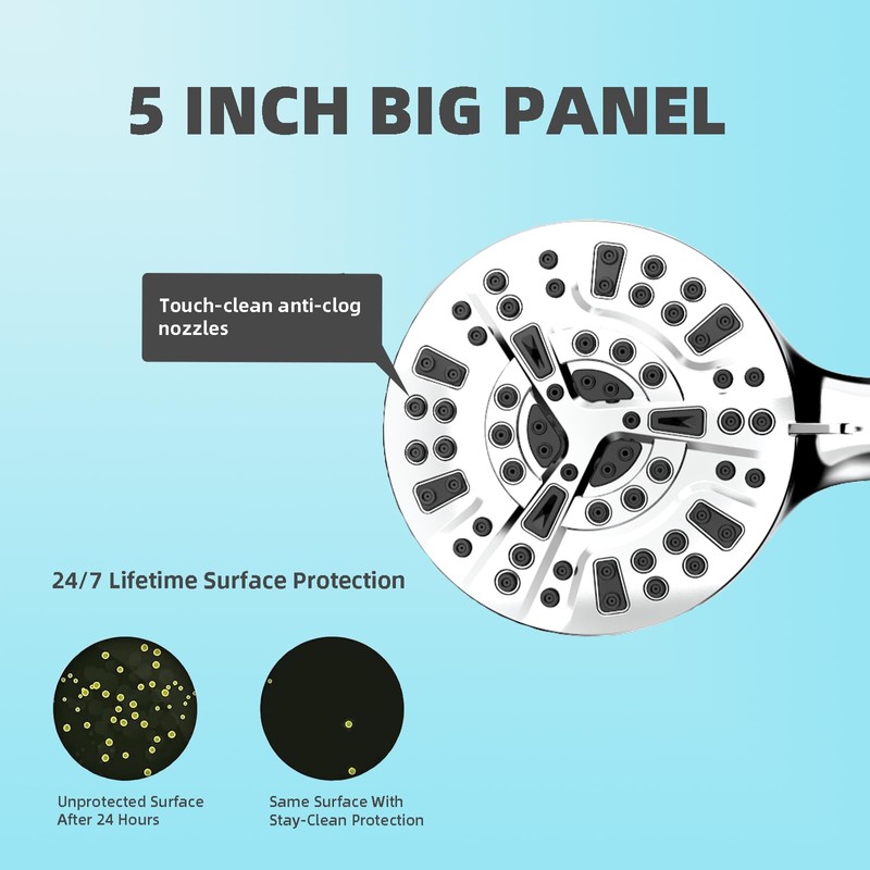 Filtered Shower Head with Handheld, High Pressure 10 Spray Mode