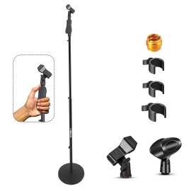 5Core Universal 35 57\" Height Adjustable Microphone Stand Hand Clutch Floor Base Metal Build MS RBL HND CLCH Musical InstrumentSKU: MS RBL HND CLCH