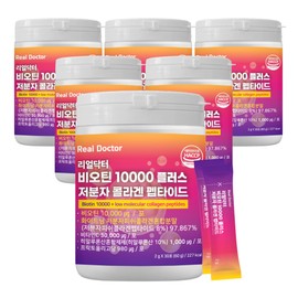 Real Doctor Biotin 10000 Plus Low Molecular Collagen Peptide Hyaluronic Acid Vitamin C 30 sachets, 6 pcs / 리얼닥터 비오틴 10000 플러스 저분자콜라겐펩타이드 히알루론산 비타민C 30포, 6개