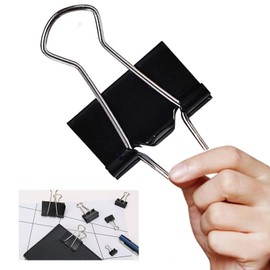 Extra Large Binder Clips, 12 Pack, 2.4 Inch, Standard 60mm, Black, Large Binder Paper Clips, Fold Clamp, Extra Large Size, Jumbo Paper Clips, Office Clips, with Storage Container