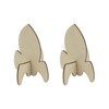 12 Sets Rocket 3D Wood Tabletop Cutouts Unfinished Wooden Stand