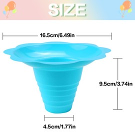 Newbested 50 Pack 8 OZ Colorful Flower Shaped Snow Cone Cups,Small Plastic Shaved Ice Drip Cups Snack Ice Cream Bowls for Kids Party Summer Cookout Commercial Food Service