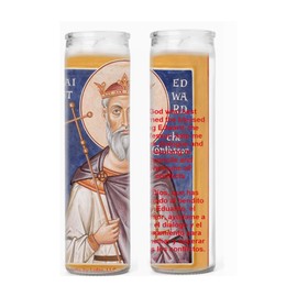 Gifts by Lulee, LLC Saint Edward the Confessor Patron Saint of Difficult Marriages and the builder of Westminster Abbey Candles and Prayer Card (Set of 2)