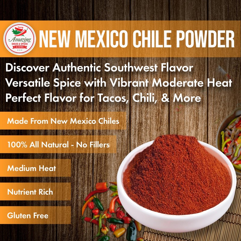 New Mexico Chili Powder (4oz) – Natural and Premium. Great