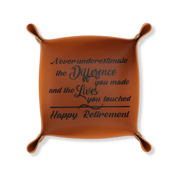 YZMICSTAR Retirement Gifts for Men PU Leather Valet Tray,Happy Retirement