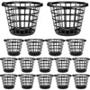 Uiifan Plastic Round Laundry Baskets with Easy Carry Handles, Black,