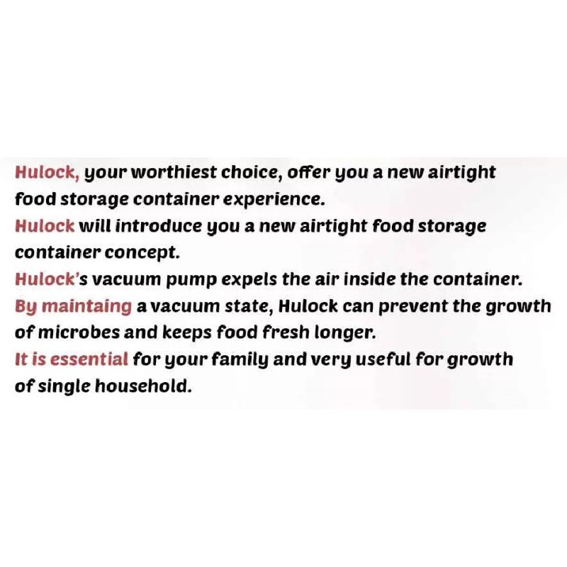 Hulock Airtight Container 3 Pcs Vacuum Airtight Food Container with