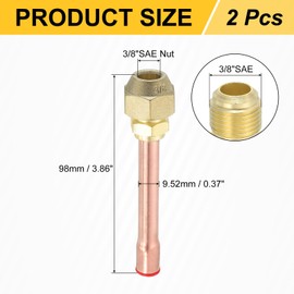 uxcell Brass Pipe Fitting, 3/8"SAE Male Thread x 3/8" OD Flare Adapter with Copper Tube for Air Lines Air Conditioner Refrigeration HVAC Systems Repair