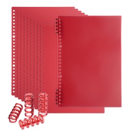 PATIKIL 12 Pack Binding Covers, B5(10.3x7.2 Inch) 22 Mil Plastic Notebook Covers Sheets with Binding Comb for Book Report Presentation, Red