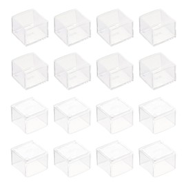 sourcing map 20Pcs Square Chair Leg Floor Protectors, 1-3/8" x 1-3/8" PVC Table Chair Leg Cover to Protect Wood Tile Floors Pads Furniture Leg Caps Non-Slip Reduce Noise, Transparent