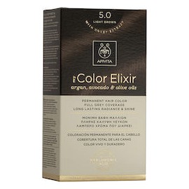 Apivita My Color Elixir No 5.0 Brown (Hair Color Cream 50ml & Color Developer 75ml & Post Color Hair Cond 2x15ml)