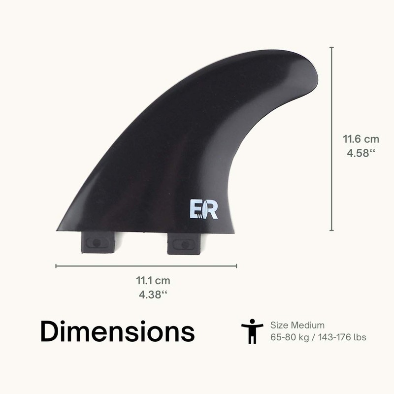 Eisbach Riders Surfboard Fin Set FCS Thruster Black with Fin