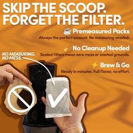 Ground Flavored Coffee In Filter Packs | Medium Roast Low Acid Mold Free Pouches | Butter Pecan Crunch Sampler Packets | Gourmet Powder Bags for 10–12 Cup Drip Maker | Highest Rated Individual Premeasured Coffee