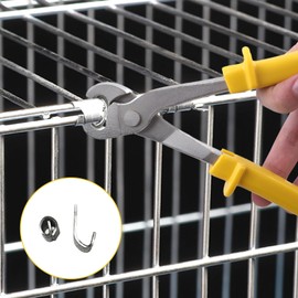 SPEEDWOX J-Clip Pliers Heavy Duty Wire Cage Clips Cage Building J-Clips Pliers Bent Straight Jaw Hog Ring Plier Kit Rabbit Cage Clips J Clips Plier for Building Rabbit Cages Coops Cage