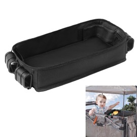 SS SUNSBELL Double Sided Stroller Tray Fits for Wonderfold Wagon W4 - Kids Snacks & Activities, Waterproof Dould Leather Sides Easy to Clean, Stroller Accessories with 4 Cup Holders (W4 Series)