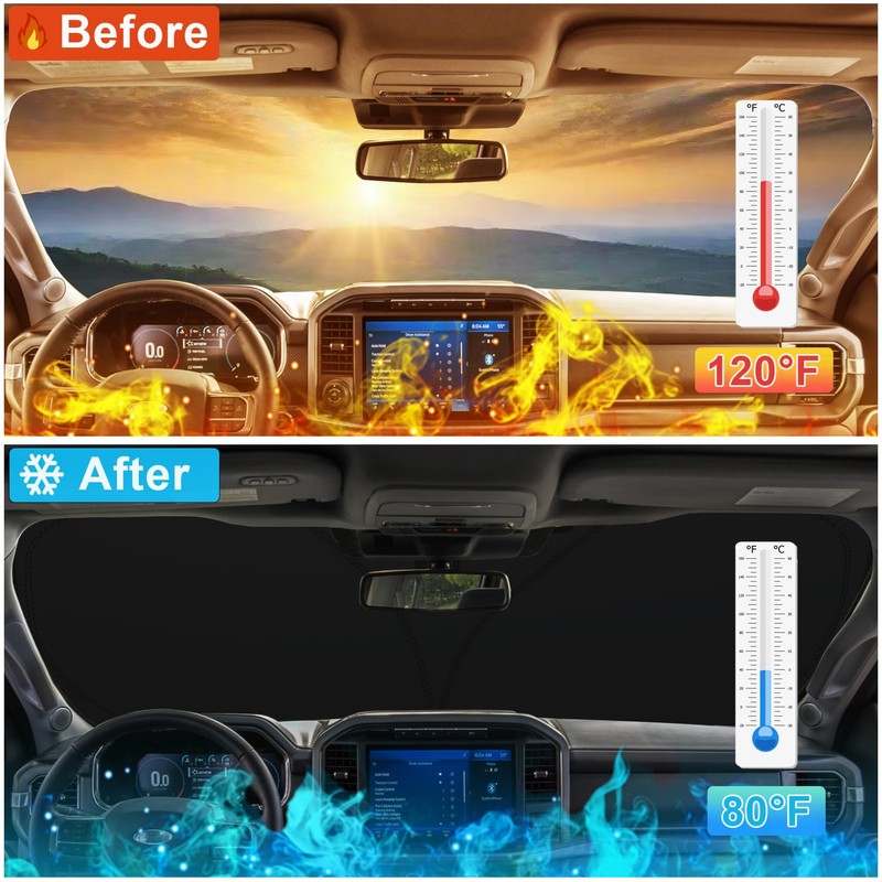 PIMCAR Windshield Sun Shade for Ford F150 2021-2026 | Premium