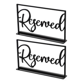 HOMSFOU 4 Pcs Reserved Table Mark Black Dining Table Office Sign Reserved Sign Custom Flags Black Kitchen Table Signs Table Reserved Card Banquet Appointment Card Acrylic Wedding