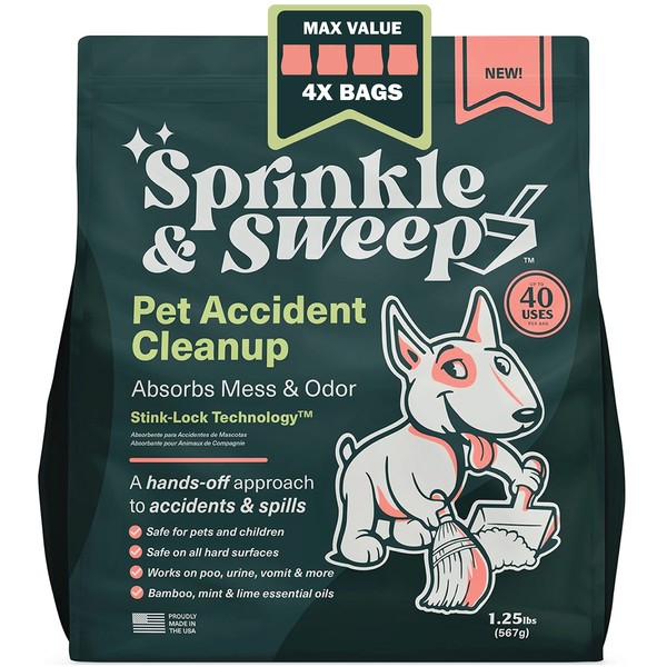SPRINKLE & SWEEP - Pet Accident Cleanup, Eliminates Strong Odors,