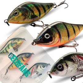 ELBFANG Jerkbait Set - Jerkbait Pike - Jerk Wobbler - Pike Bait (3 Pieces/Box / 60 mm / 13 g)