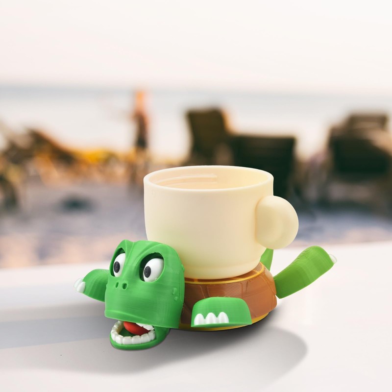 3D Printed Turtle Coaster - Unique and Fun Cup Holder,