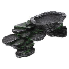 Milisten Pet Climbing Aquarium Rock Aquarium Hideout Tortoise Outdoor Enclosure Aquarium Decorations Reptile Hide Turtle Ramp Reptile Substrate Reptiles Basking Platform Habitat Brown Resin