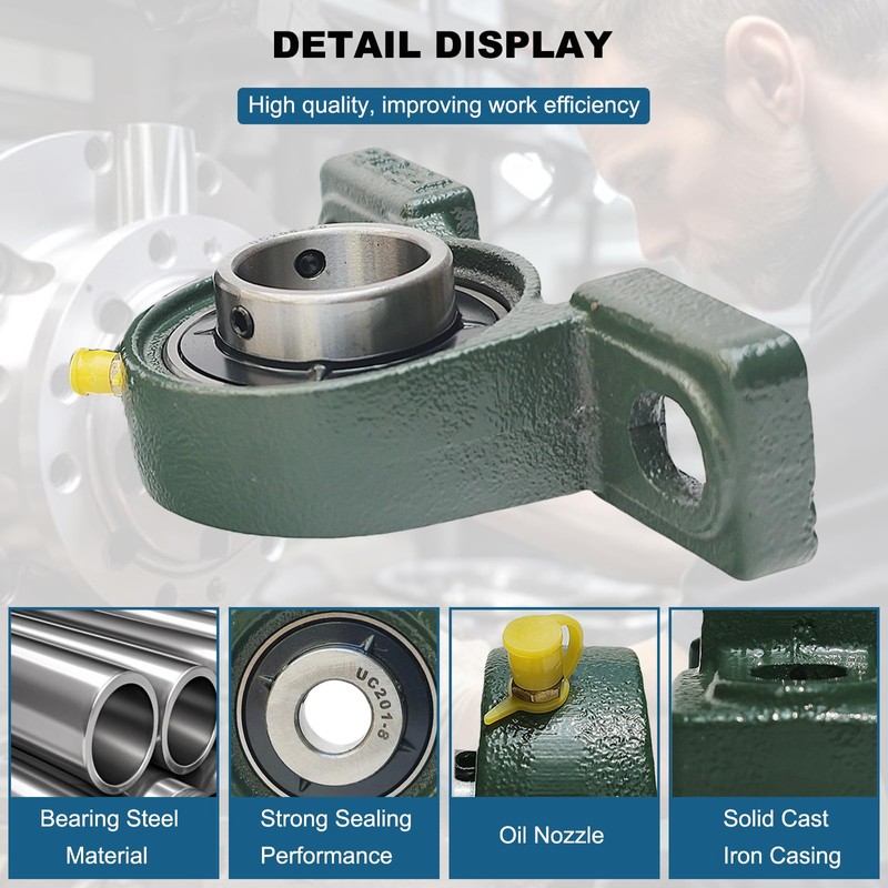 4 Pack UCP206-20 Pillow Block Mounted Ball Bearing - 1-1/4"